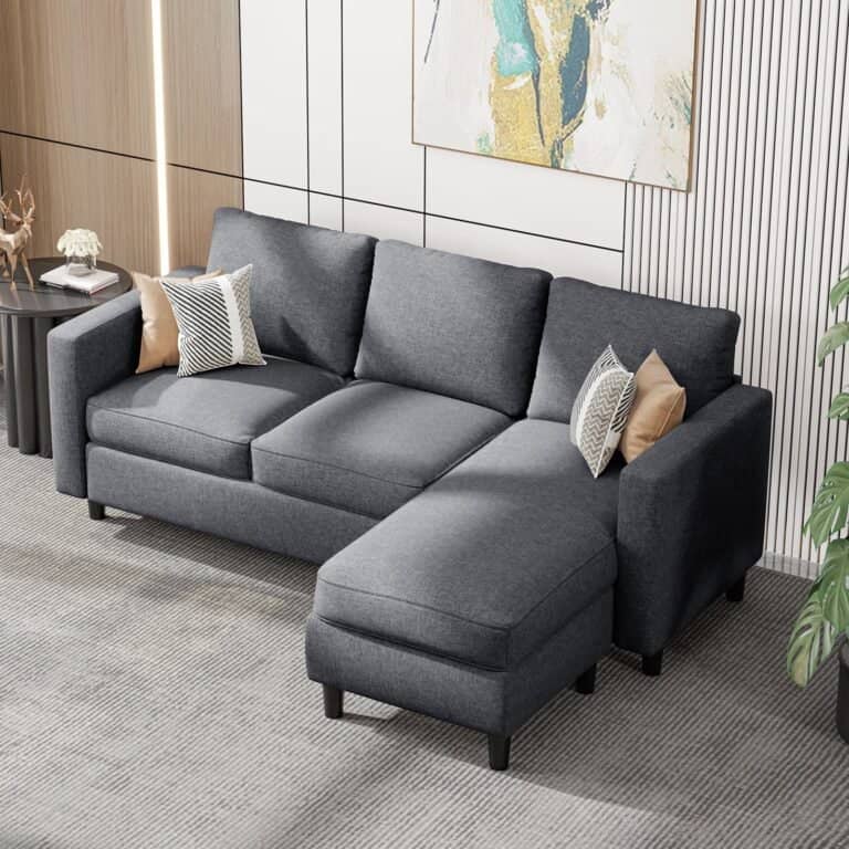 Sectional Sofa Free Combination Sectional Couch Small L-Shaped Linen Fabric Sofa for Living Room