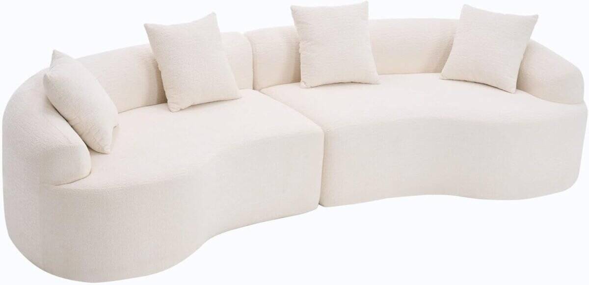 Modular Sectional Couches with Pillows, 4 Seater Oversized Upholstered Luxury Plush Cloud Sofa