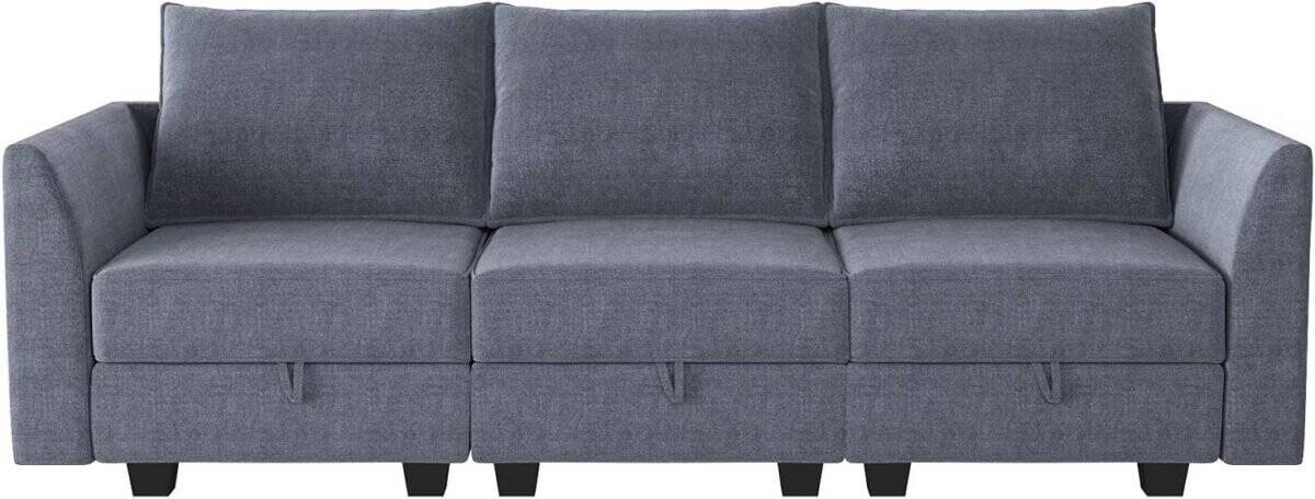 Modern Upholstered Sofa Polyester Fabric Modular Sofa for Small Apartment