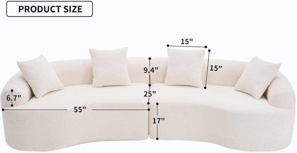 Modular Sectional Couches with Pillows, 4 Seater Oversized Upholstered Luxury Plush Cloud Sofa