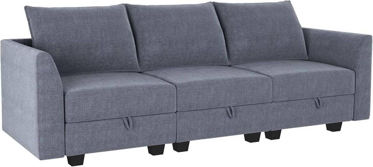 Modern Upholstered Sofa Polyester Fabric Modular Sofa for Small Apartment