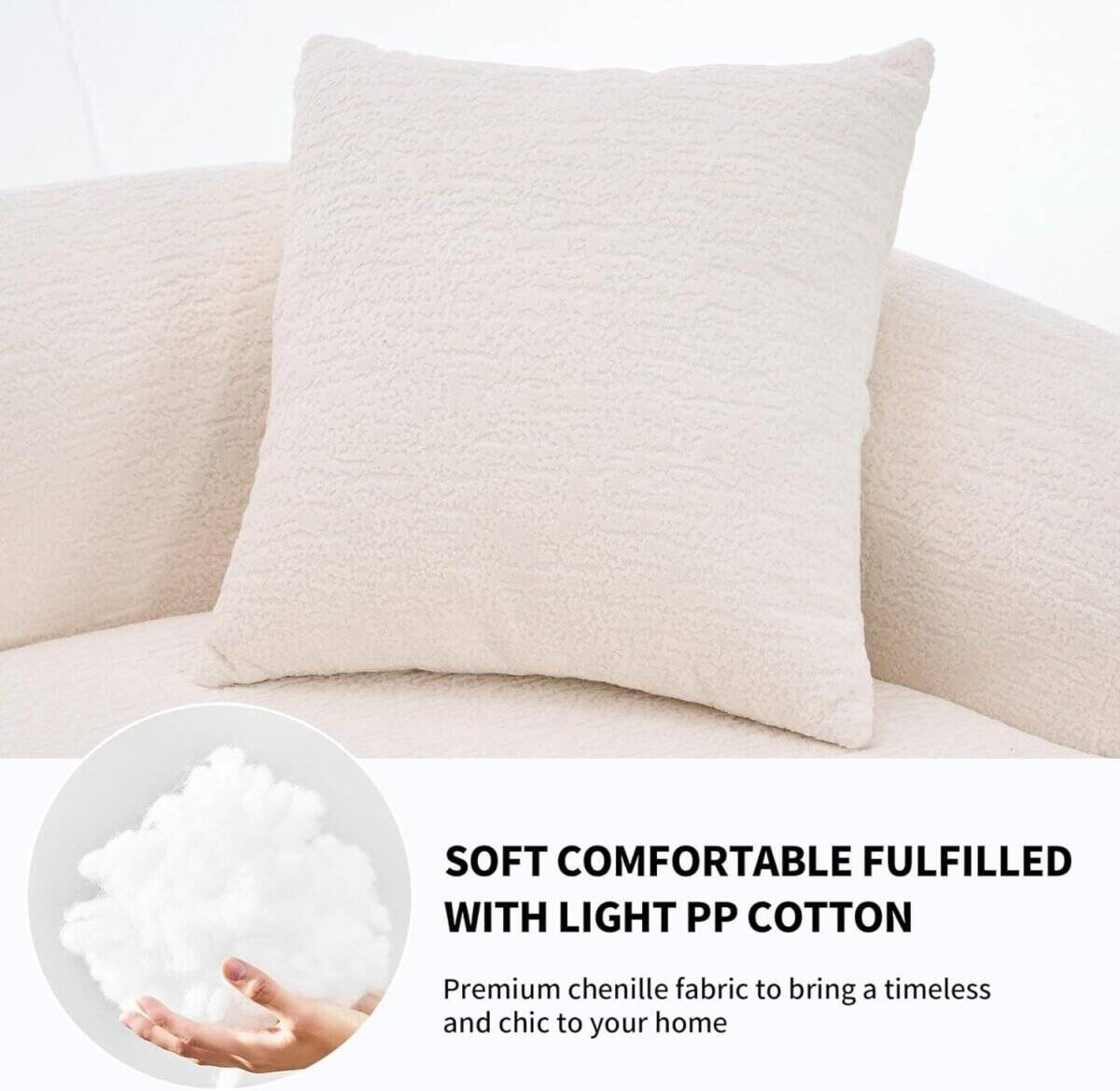 Modular Sectional Couches with Pillows, 4 Seater Oversized Upholstered Luxury Plush Cloud Sofa