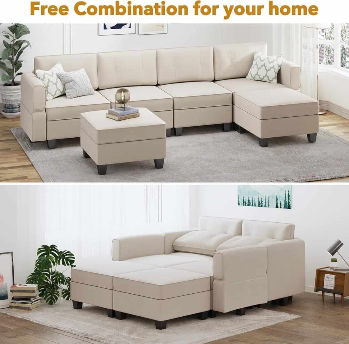 Sectional Couches for Living Room, Modular Sectional U Shaped Sofa with Storage, Oversized Modular Sofa