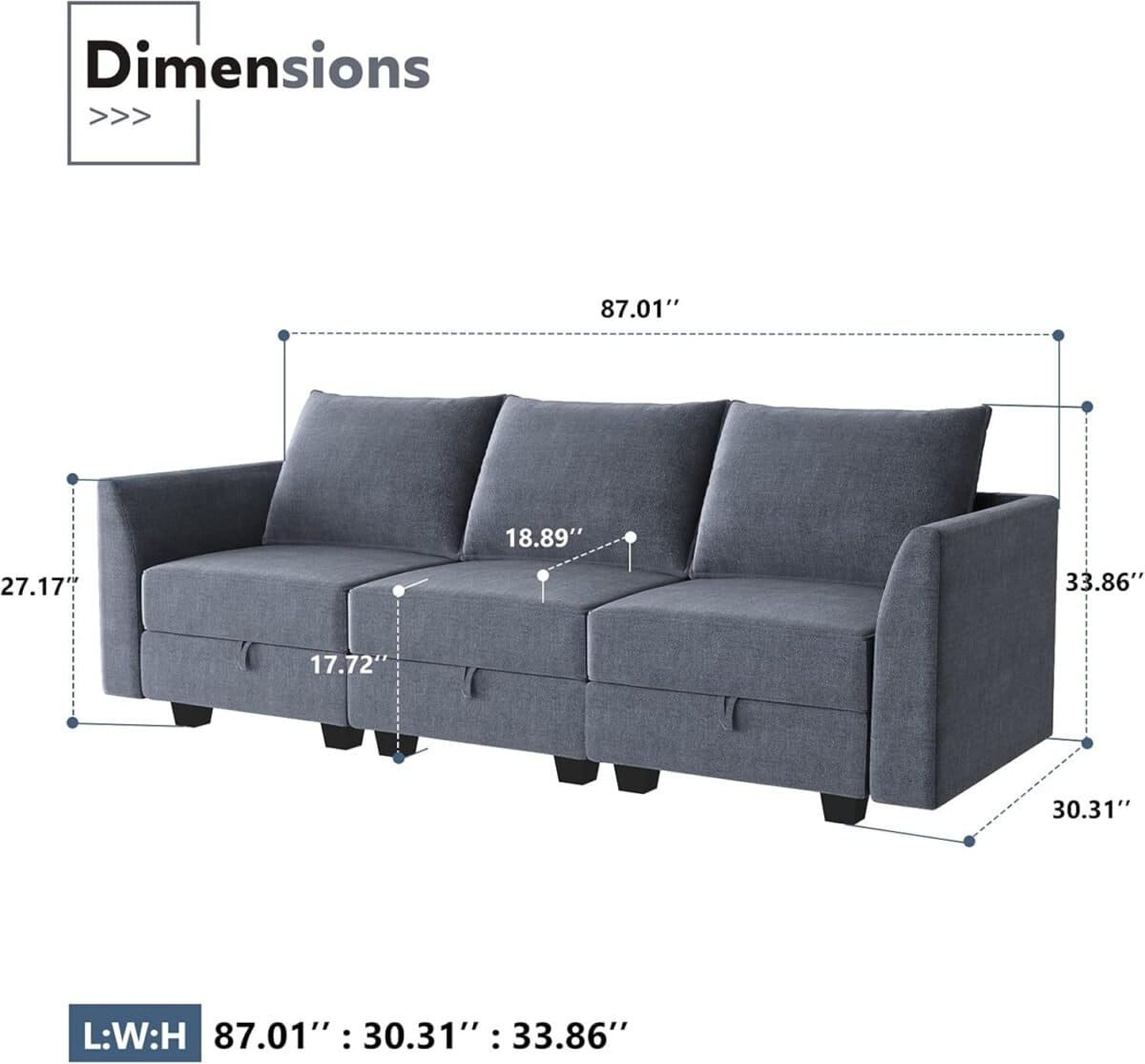 Modern Upholstered Sofa Polyester Fabric Modular Sofa for Small Apartment
