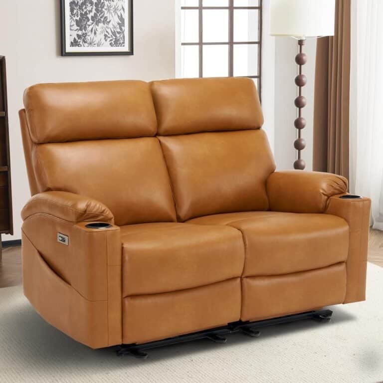 Power Recliner Loveseat, Electric Reclining Sofa with USB & Type-C Ports, Wall Hugger Loveseat Recliner with Extended Footrest