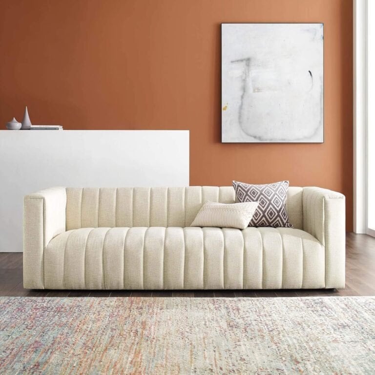 Mid-Century Modern Sofas Tufted Upholstered Sofa – Elegant Vintage Style with Plush Comfort and Sturdy Design