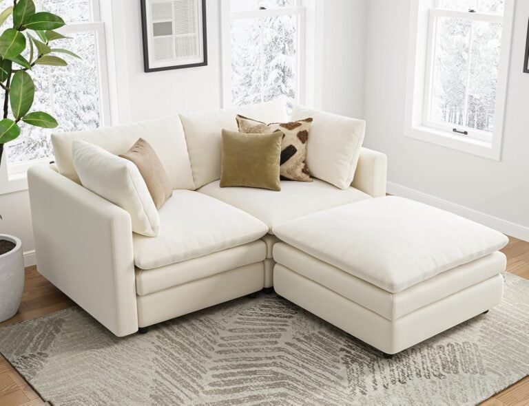 Cloud Couches for Living Room L Shaped Sectional Couch with Ottoman Deep Plush