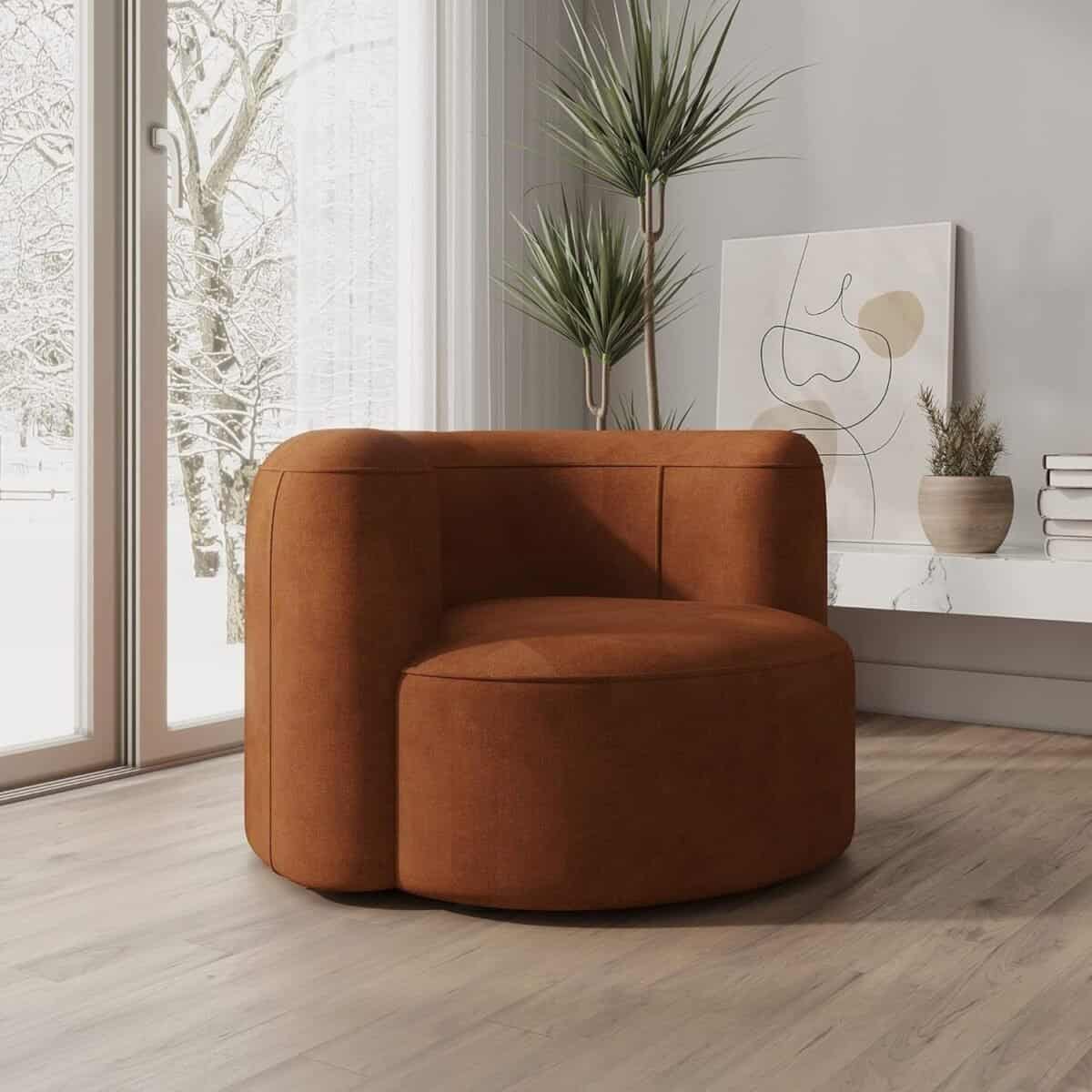 Modern Tight Curved Back Velvet Sofa, Minimalist Style Comfy Couch for Living Room