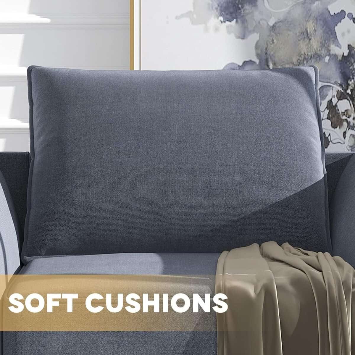 Modern Upholstered Sofa Polyester Fabric Modular Sofa for Small Apartment