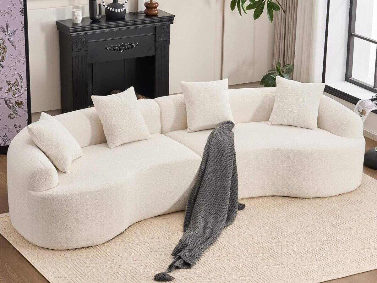 Modular Sectional Couches with Pillows, 4 Seater Oversized Upholstered Luxury Plush Cloud Sofa