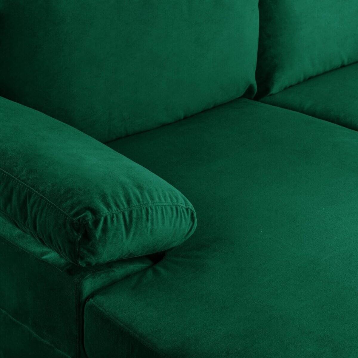 Modern Large Velvet Fabric U-Shape Sectional Sofa, Double Extra Wide Chaise Lounge Couch  Home