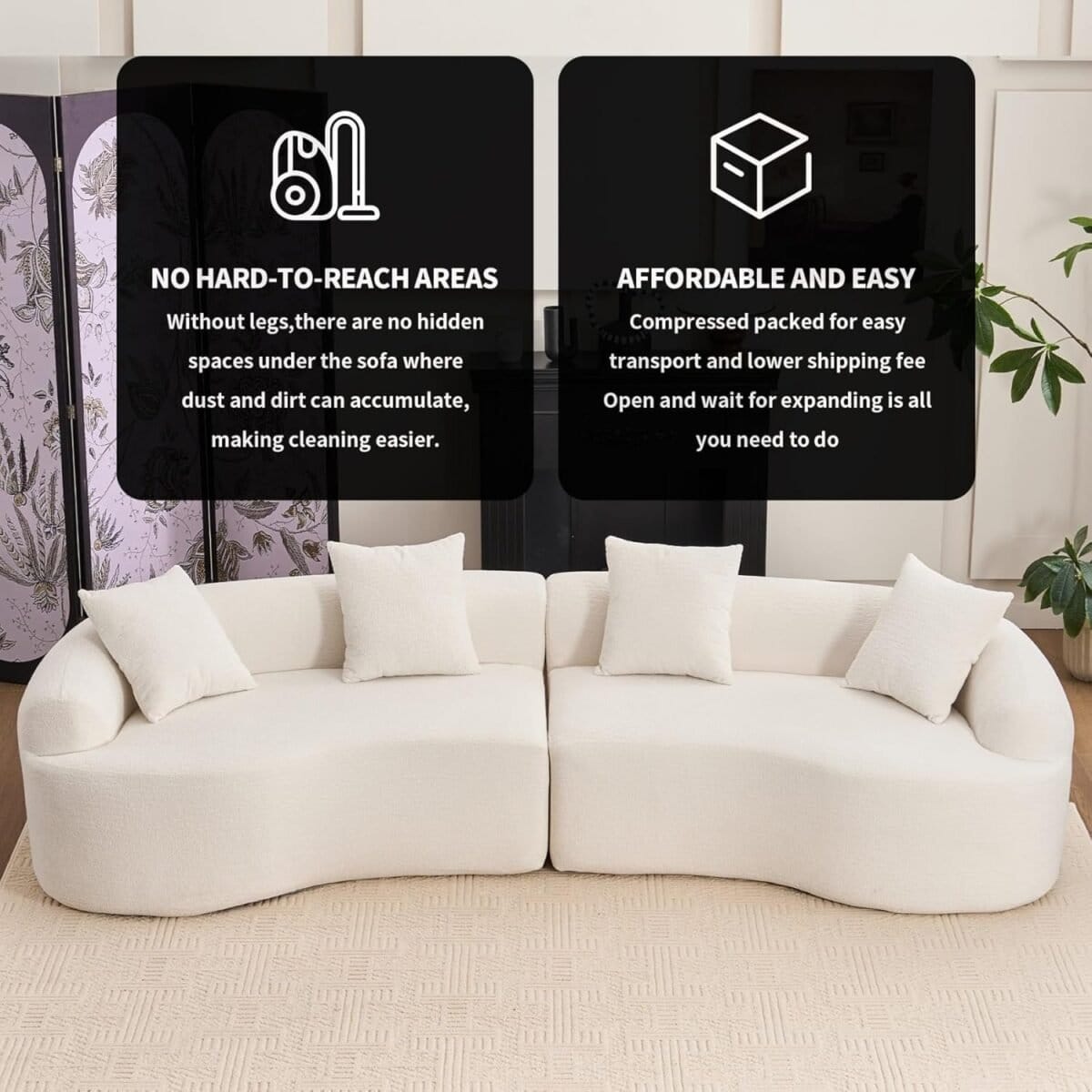 Modular Sectional Couches with Pillows, 4 Seater Oversized Upholstered Luxury Plush Cloud Sofa