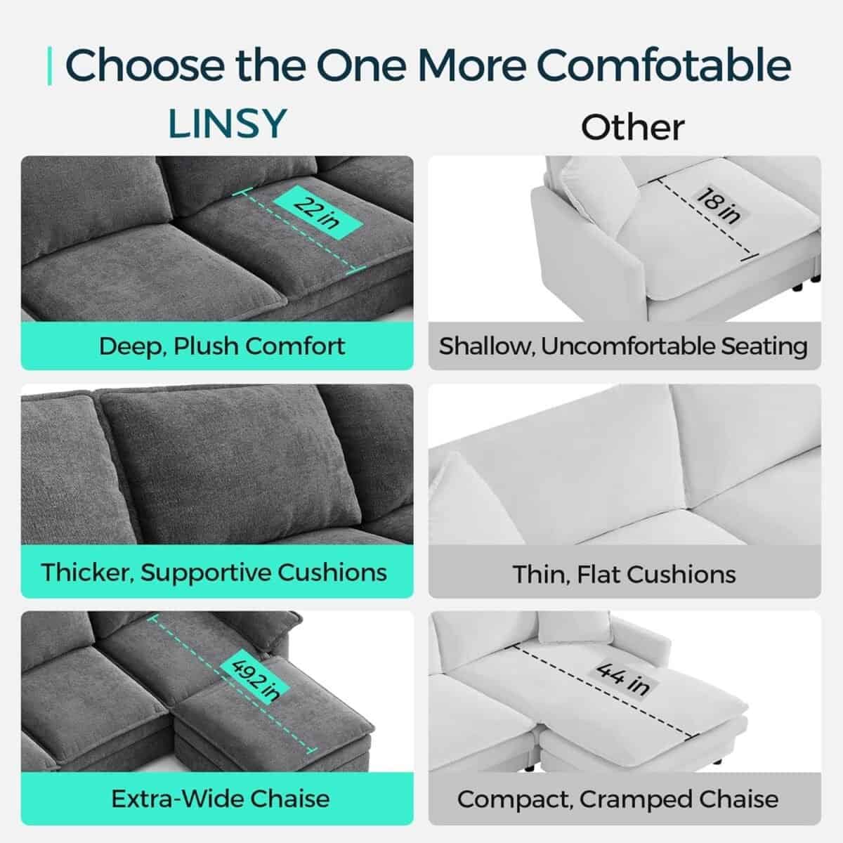 Modular Sofa Chaise Lounge, Sofa Bed Lounge with Armrests, Chenille Sleeper Sofa for Living Room