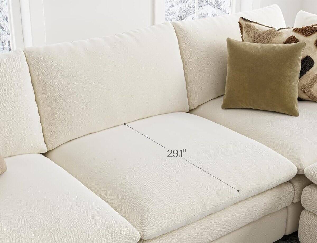Cloud Couches for Living Room L Shaped Sectional Couch with Ottoman Deep Plush