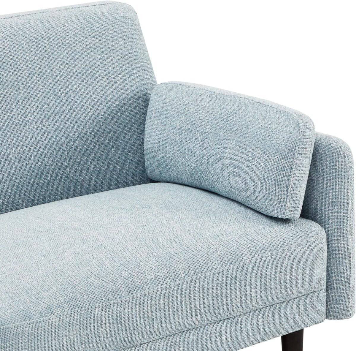 Mid-Century Modern Sofa, Fabric Couch for Living Room with Solid Wood Leg, No-Tools Assembly, 73''W