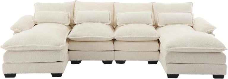 Modern Convertible Sofa Couch with Storage Ottoman Set, Chenille Modular Sectional Sofa Bed with Memory Foam, Reversible Sleeper Chaise Lounges for Living Room