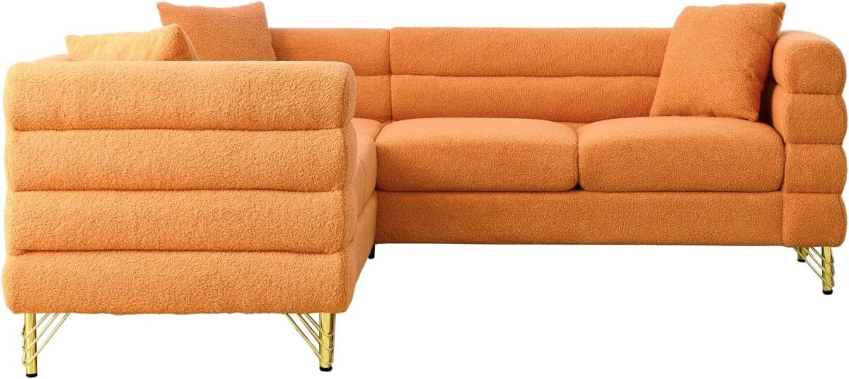 V Shape Corner Sofa, 81.5" Oversized Modular Sectional Sofa with 3 Cushions, 5 Seat Couch for Living Room