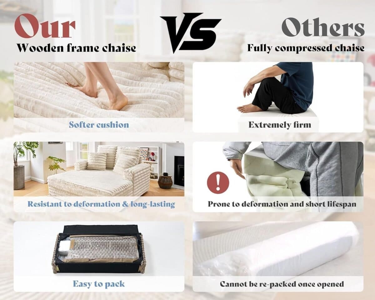 Upholstered Chaise Lounge, Plush Sleeper Chair with Throw Pillows and Armrests, Sofa Bed Indoor for Living Room