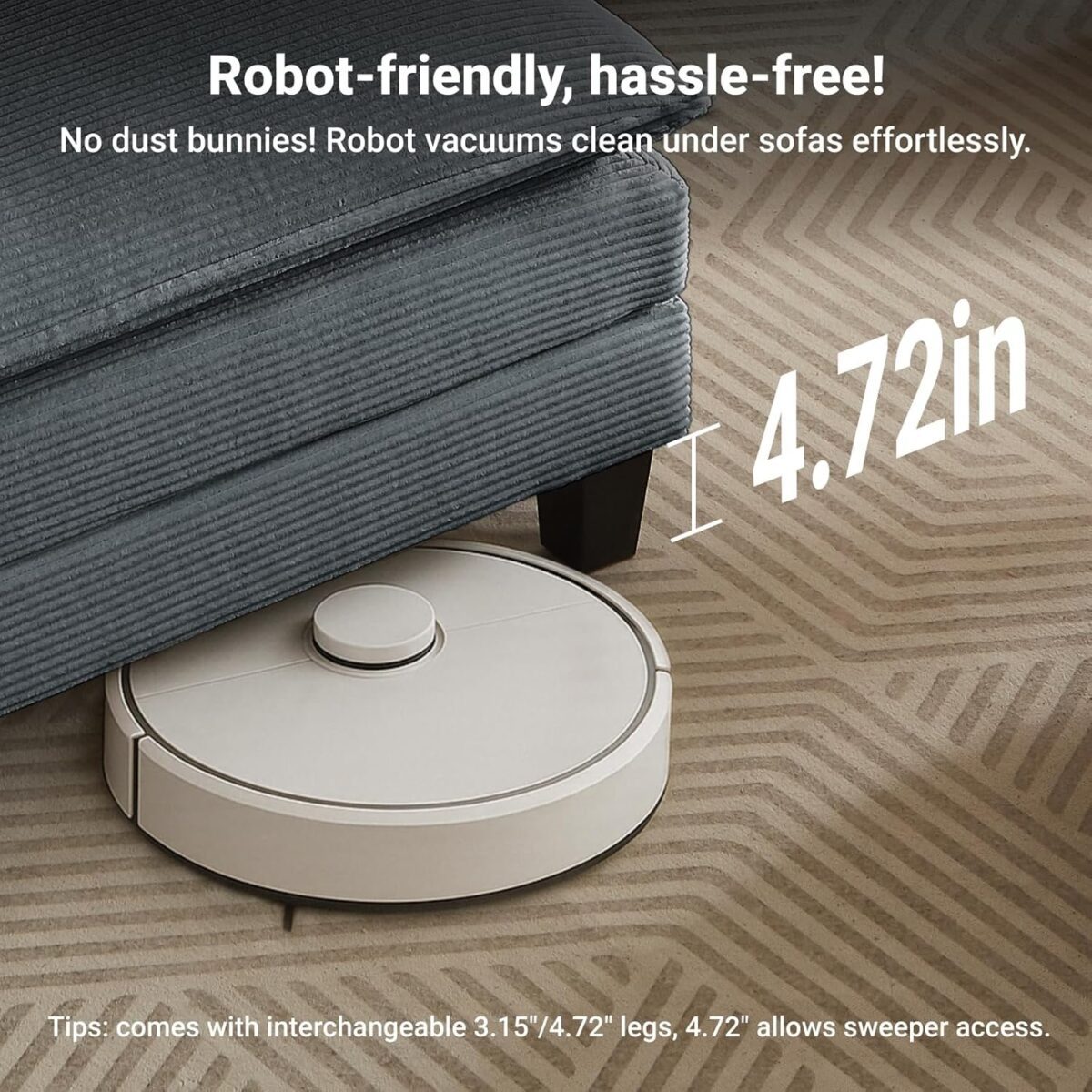 Modular Sectional Sofa, U-Shaped Corduroy Comfy Sectional Couches for Living Room, 3-Seater Cloud Couches with 2 Movable Ottomans