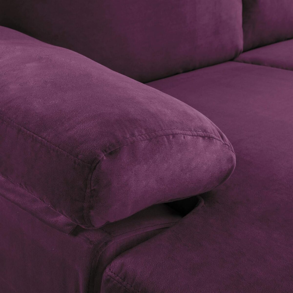 Modern Large Velvet L-Shape Sectional Sofa, with Extra Wide Chaise Lounge Couch  Home