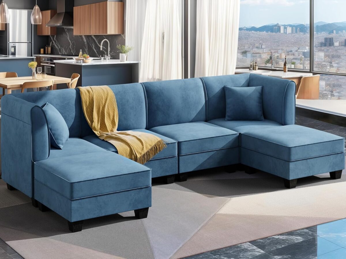 Modular Sectional Sofa U Shaped Sectional Couch with Reversible Chaise Convertible Couches for Living Room
