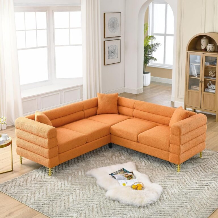 V Shape Corner Sofa, 81.5" Oversized Modular Sectional Sofa with 3 Cushions, 5 Seat Couch for Living Room