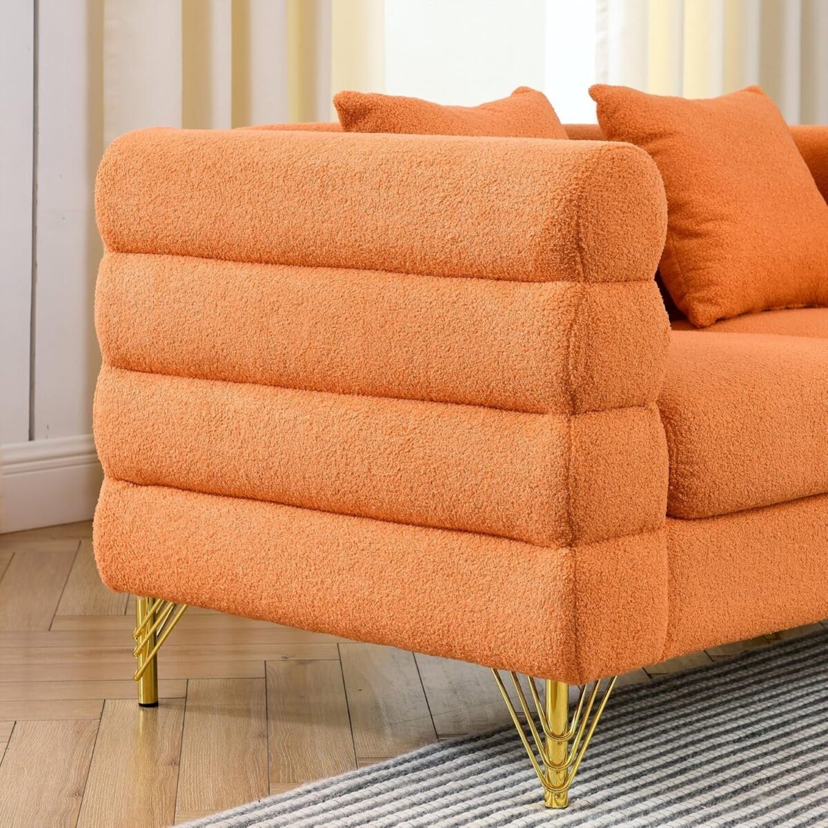 V Shape Corner Sofa, 81.5" Oversized Modular Sectional Sofa with 3 Cushions, 5 Seat Couch for Living Room
