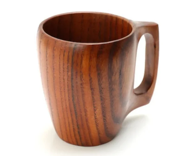 handcrafted wooden mug for hot & cold drinks