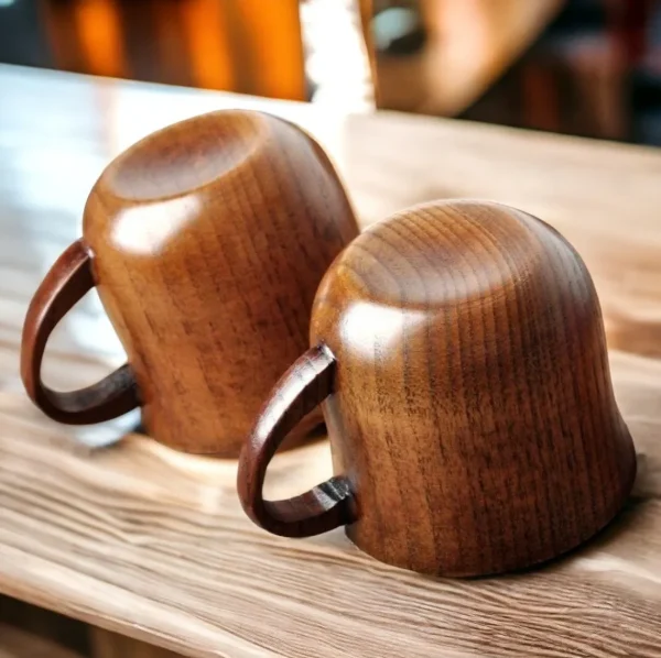 handcrafted natural wood mug handle